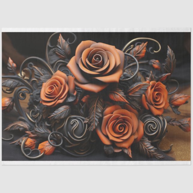 Orange Rose Decoupage Seidenpapier (Vorderseite)