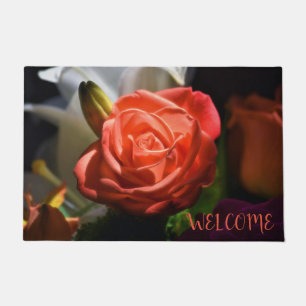 Orange Rose Doormat Fußmatte