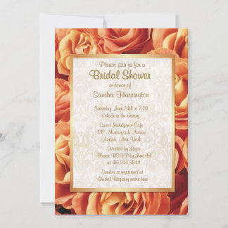 Orange Rose Floral Brautparty Einladung