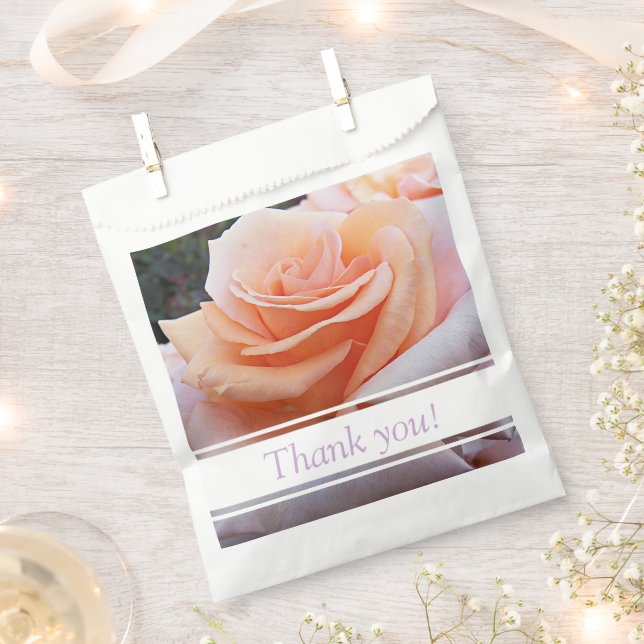 Orange Rose Floral Vielen Dank Geschenktütchen (Ausgeschnitten)