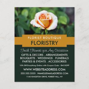 Orange Rose, Florist, Floristrische Werbung Flyer
