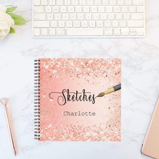 Orange Rose Glitzer Farbe Notizbuch (Von Creator hochgeladen)