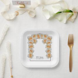 Orange Rose Hochzeit Pappteller