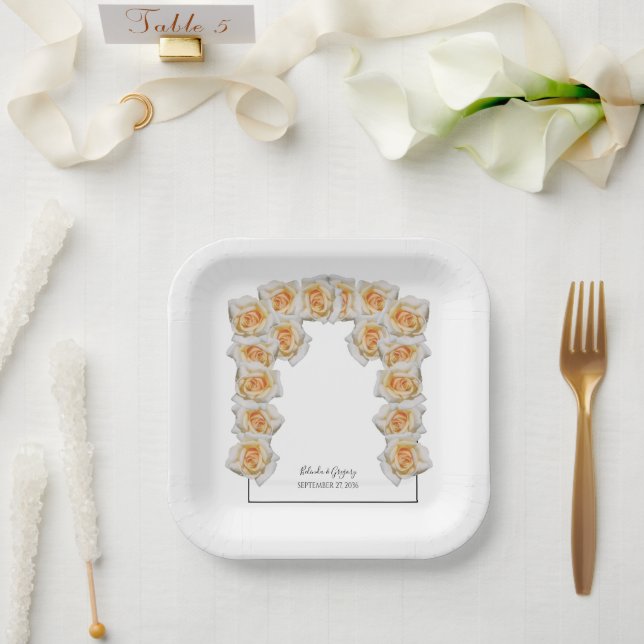 Orange Rose Hochzeit Pappteller (Hochzeit)