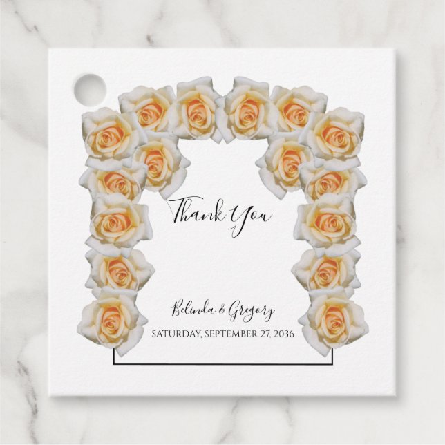 Orange Rose Hochzeitsgeschenke Liebesmarken Geschenkanhänger (Vorderseite)