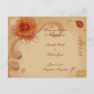 Orange Rose im Fall Save the Date