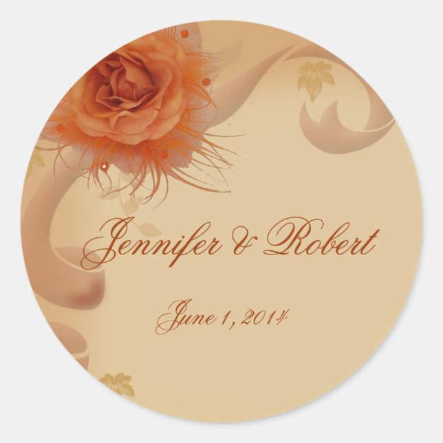 Orange Rose im Herbst Umschlag Aufkleber (Vorderseite)