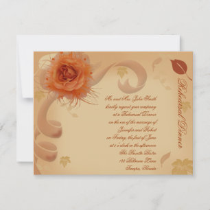 Orange Rose in der Hochzeit im Herbst Probe Abende Einladung