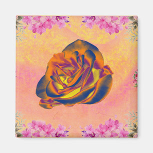 Orange Rose Kühlschrankmagnet Magnet