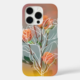 'Orange Rose & Line Art' iPhone 16 Pro Hülle