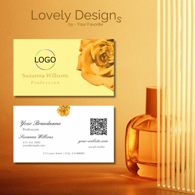 Orange Rose mit Schlichtem Pfirsichweiß mit QR-Log Visitenkarte (Von Creator hochgeladen)