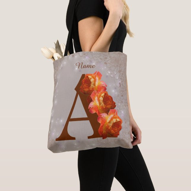 Orange Rose Monogram Initial A Your Name (Von Nahem)