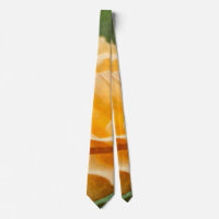 Orange Rose Painterly Neck Tie