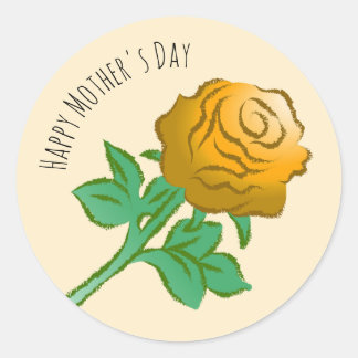 Orange Rose Runder Aufkleber