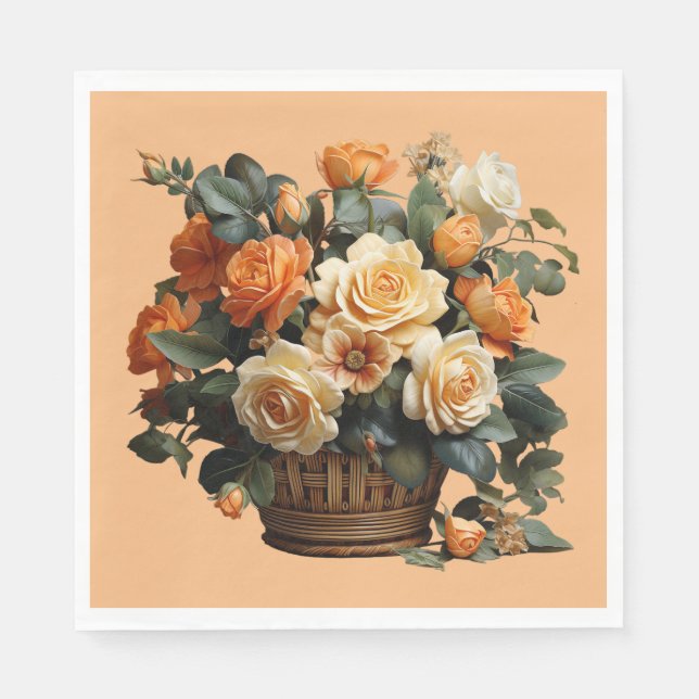 Orange Rose Serviette (Vorderseite)