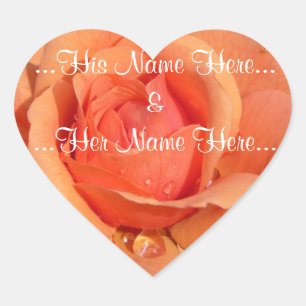 Orange Rose Stickers Romantische Rose Hochzeitstic