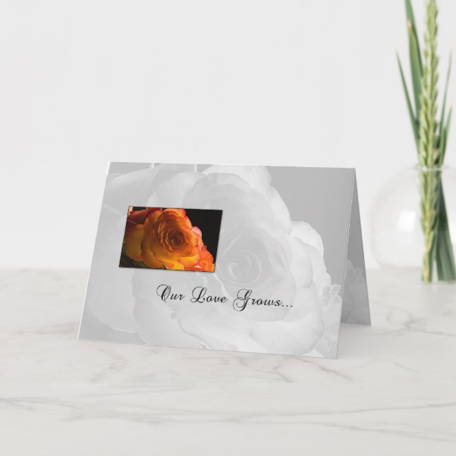 Orange Rose Unser Jubiläum Karte (Vorderseite)