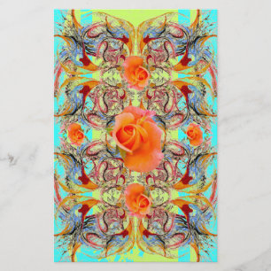 Orange Rose Viktorianisches Scrapbook Handwerkspap Briefpapier