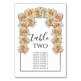 Orange Rose Wedding Guest Names Tischnummer