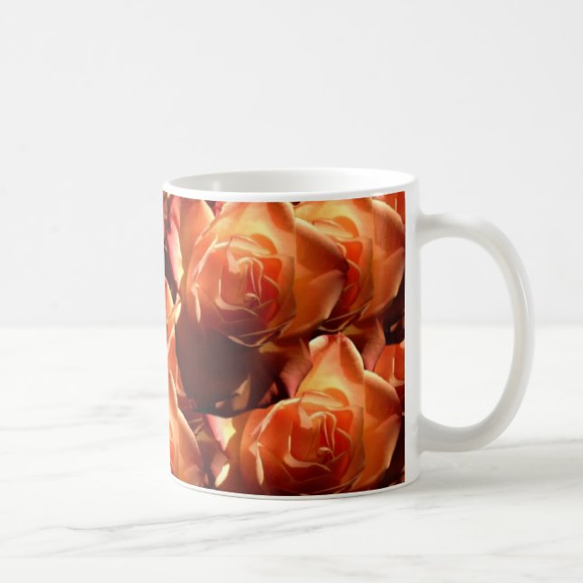 orange Rosen-Tasse Tasse (Rechts)