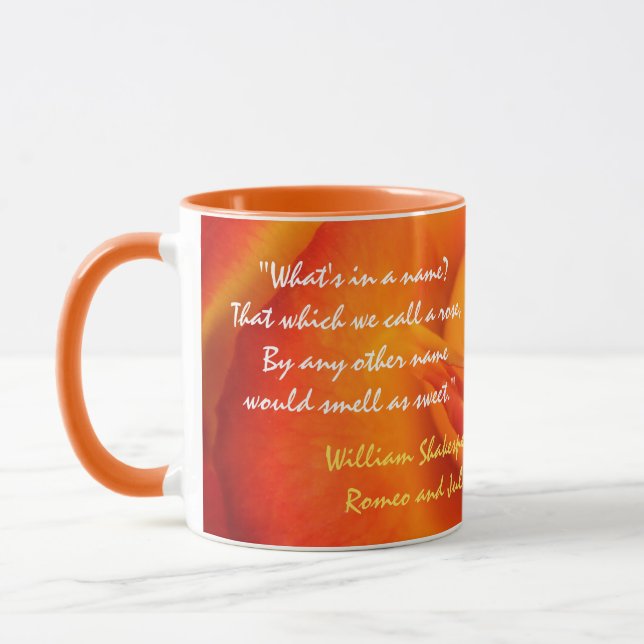 Orange Rosen-Zitat-Tasse Tasse (Links)