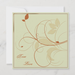 Orange Rost Gold Blätter Hochzeit im Herbst Einlad Einladung