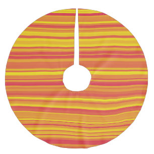 Orange Rot Gelbe Streifen Polyester Weihnachtsbaumdecke
