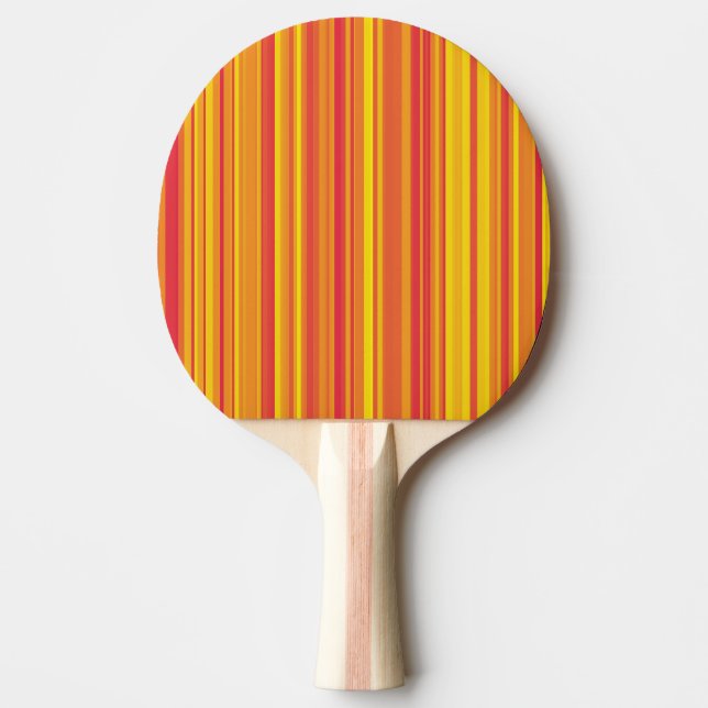 Orange Rot Gelbe Streifen Tischtennis Schläger (Vorderseite)