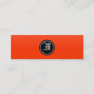 Orange Rot-gotisches Monogramm Mini Visitenkarte