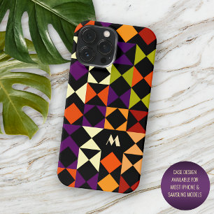Orange Rot Orange Lila Schwarz Kunstmuster iPhone 16 Pro Max Hülle