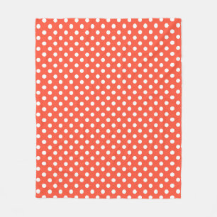 Orange, Rot, Terracotta polka dot Fleecedecke