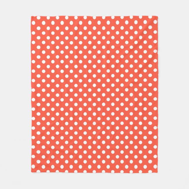 Orange, Rot, Terracotta polka dot Fleecedecke (Vorderseite)