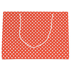 Orange, Rot, Terracotta polka dot Große Geschenktüte