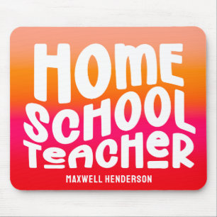 Orange-Rot-Verlauf Homeschool-Lehrer-Textdesign Mousepad
