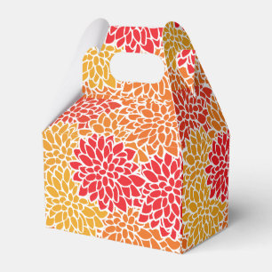 Orange rote farbenfrohe Vintage 60er Jahre Blume Geschenkschachtel