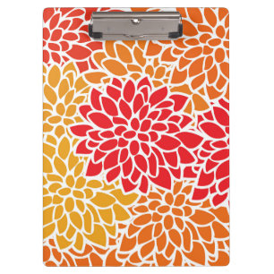 Orange rote farbenfrohe Vintage 60er Jahre Blume Klemmbrett
