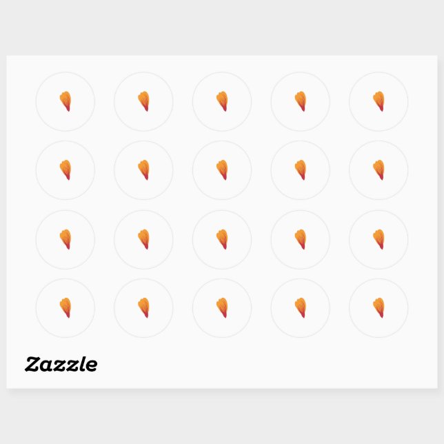 orange, rote Farbklammer, Sticker (Blatt)