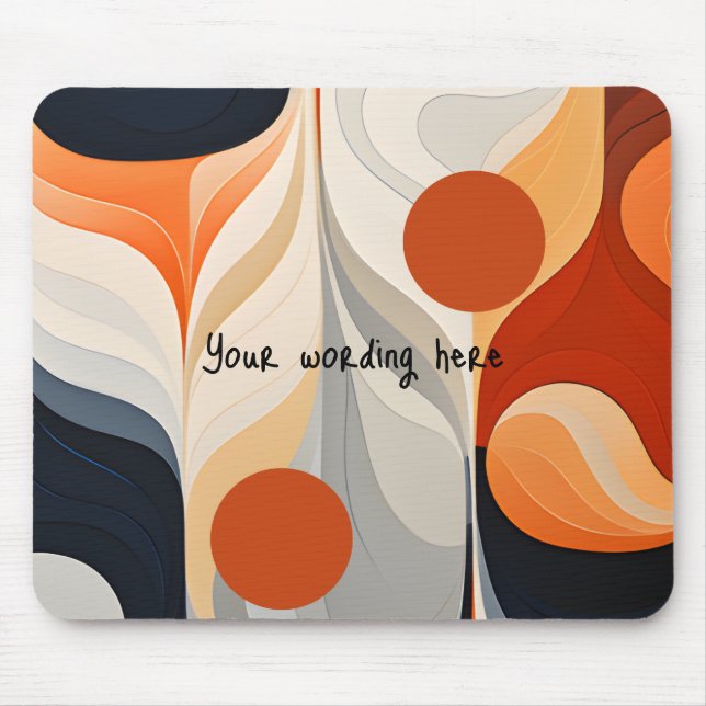 Orange Rote Geoshapes-Mauspad Mousepad (Vorne)
