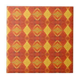 Orange rote goldene geometrische Mosaik Design kit Fliese
