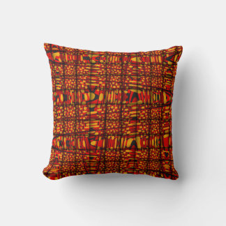 Orange Rote Schwarze Moderne Zickzack-Muster-Kisse Kissen