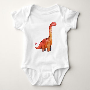 Orange Roter Dinosaurier – Süßes Cartoon-Dino-Shir Baby Strampler