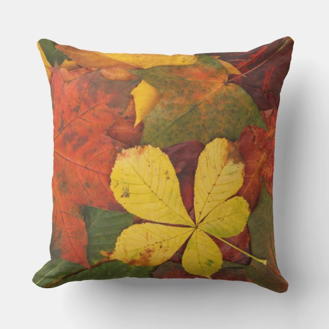 Orange, roter, gelber Herbst im Freienverlässt Kissen Für Draußen (Vorderseite)