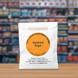 Orange Round Business Brand on Paper Bag Geschenktütchen