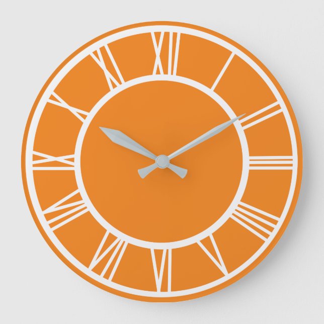 Orange Round Große Wanduhr (Vorderseite)
