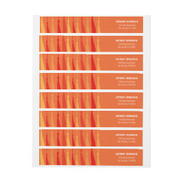 Orange Row of Tassels Wraparound Address Label