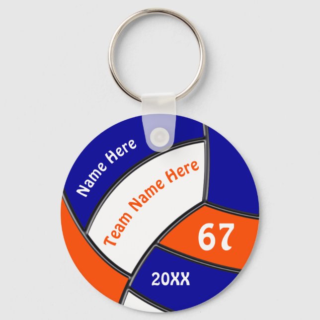 Orange, Royal Blue oder ANDERE FARBEN Weißer Volle Schlüsselanhänger (Vorderseite)