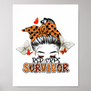 Orange Rsdcrps Messy Bun Girl Survivor Glaube Sup Poster