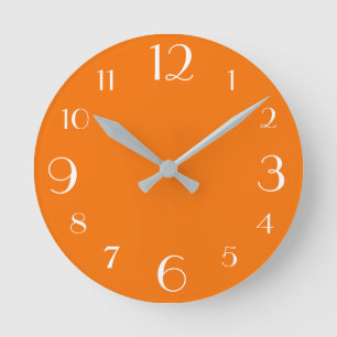 Orange Runde Wanduhr