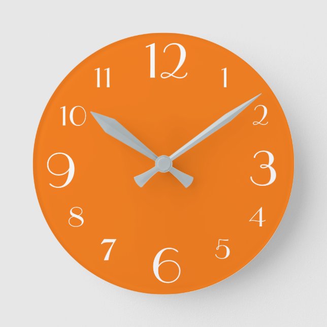 Orange Runde Wanduhr (Vorderseite)