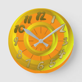 Orange  runde wanduhr